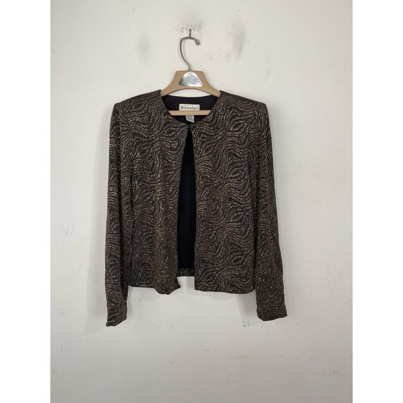 Dress Barn Jackets & Blazers - Dress Barn Womens Jacket Medium Gold Glitter Evening New Years Date Night Party